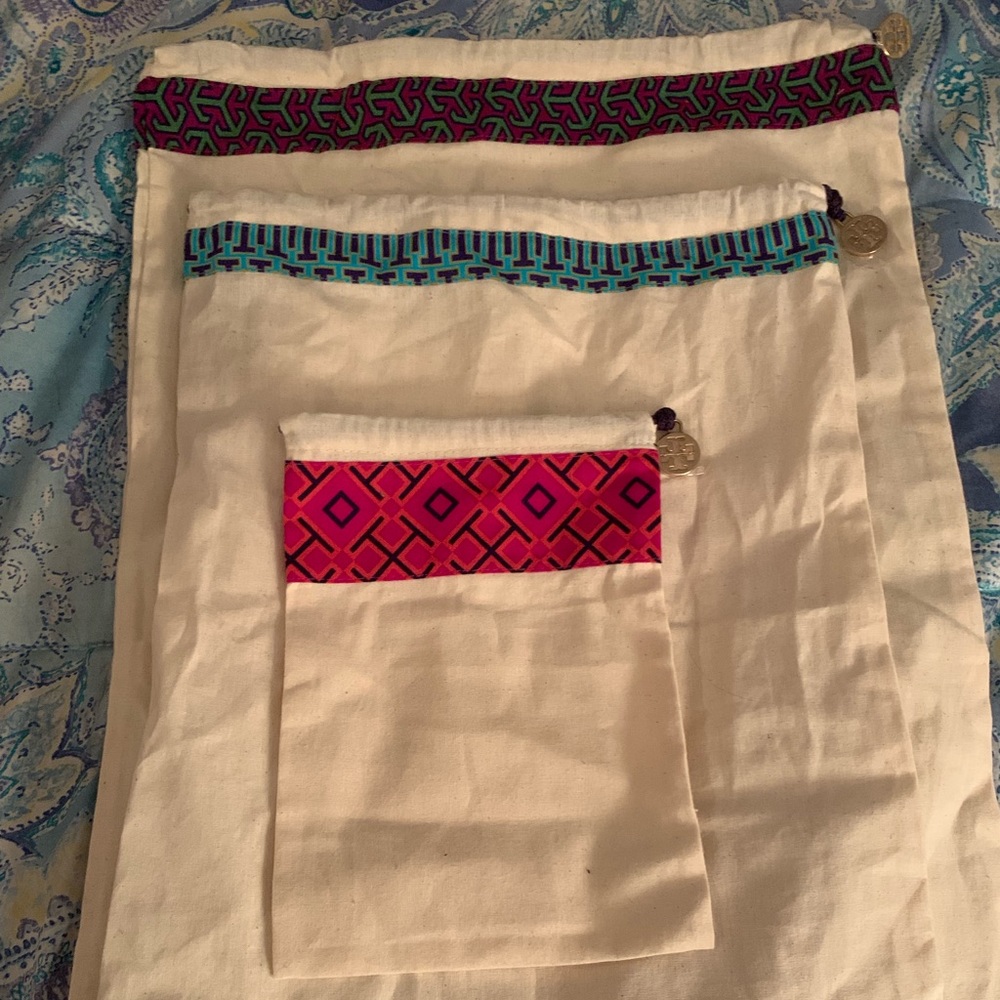 Set of 3 Tory Burch storage bags